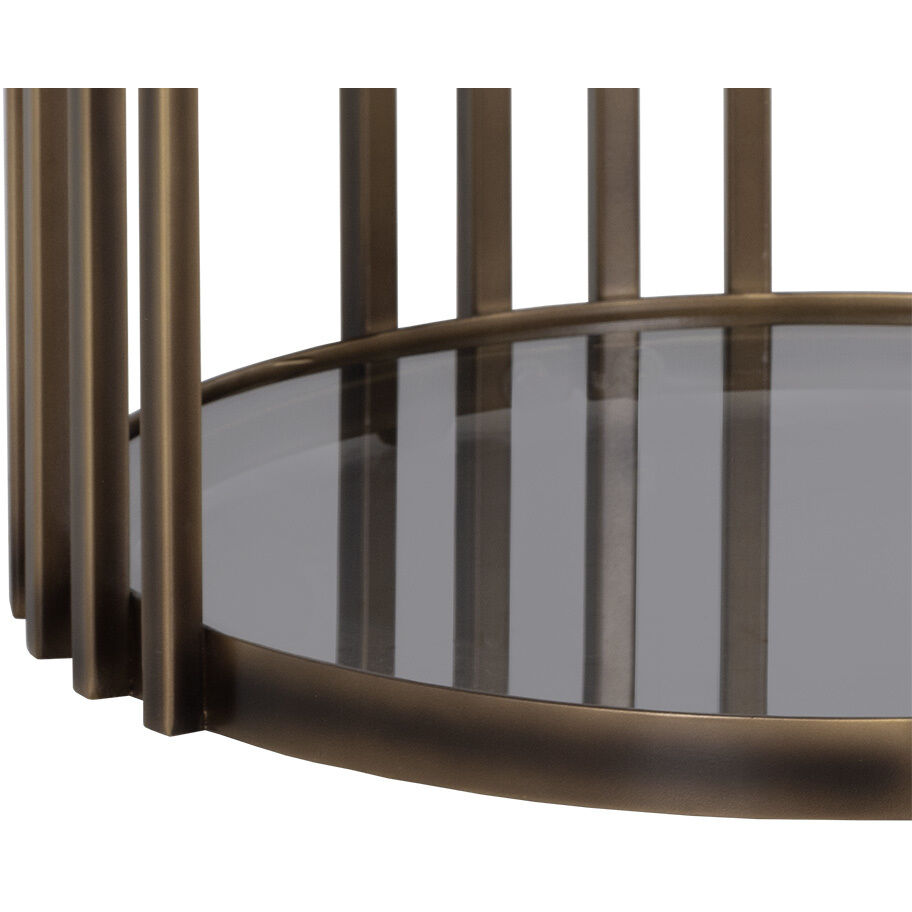 Naxos 22.5 X 22 inch White / Rustic Bronze Side Table